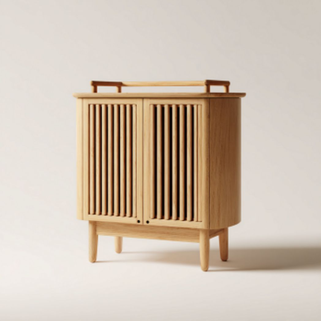 Dressoir van hout voor de slaapkamer met gelakte deuren - 90 x 40 x 70cm